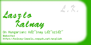 laszlo kalnay business card